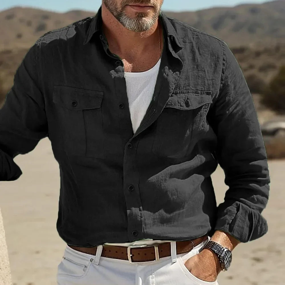 Herren Button-down Hemd | Brust Taschen