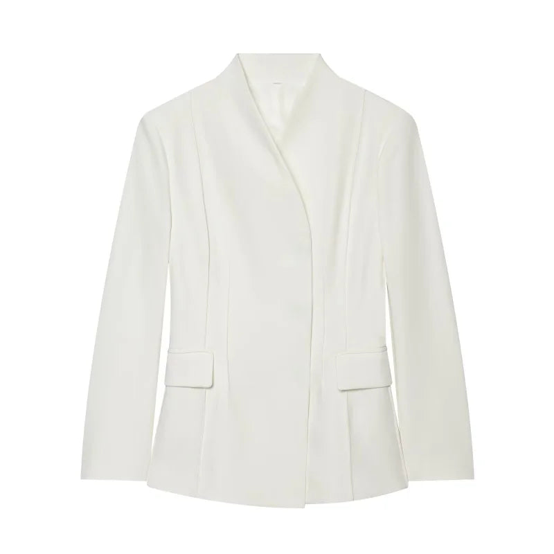 Damen zweiteiliges Set mit tailliertem Blazer und Hose mit geradem Bein | Betonte Taille