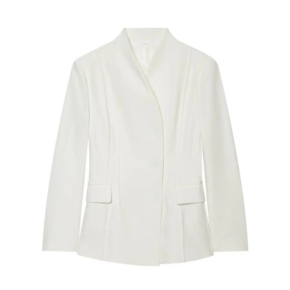 Blazer ajusté pour femme et pantalon à jambe droite ensemble deux pièces | Taille cintrée