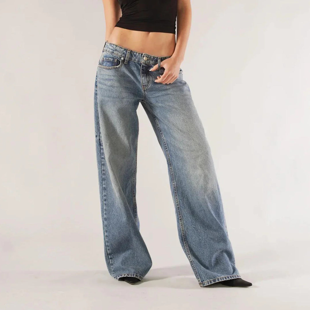 Damen Low Rise Freizeithose mit weitem Bein | Relaxed Fit