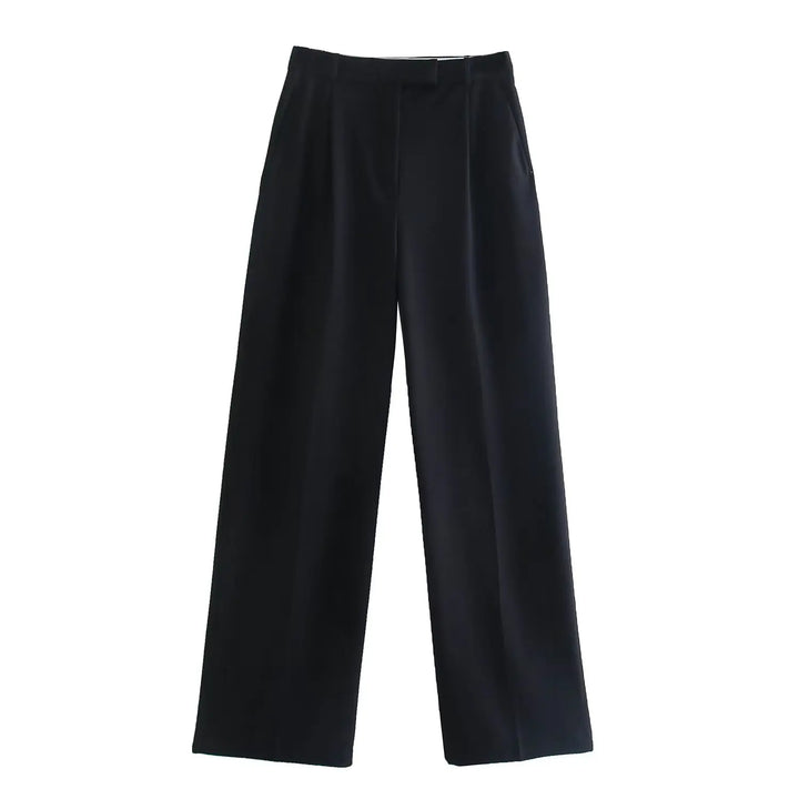 Damen High Waist Weite Hose Mit Falten Vorne | Volle Länge