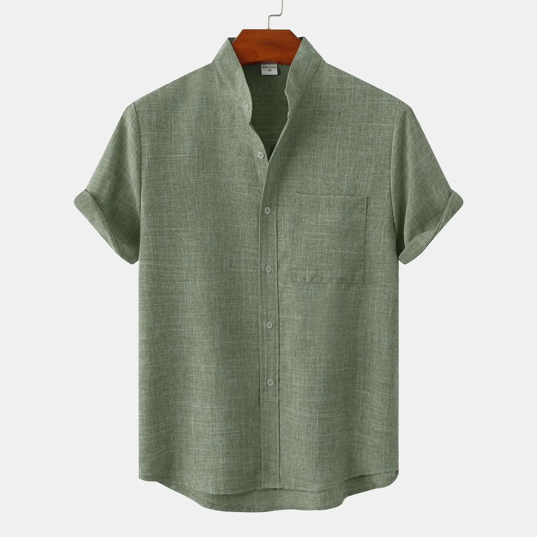 Herren Kurzarm Hemd Mit Stehkragen | Smart Casual Stil