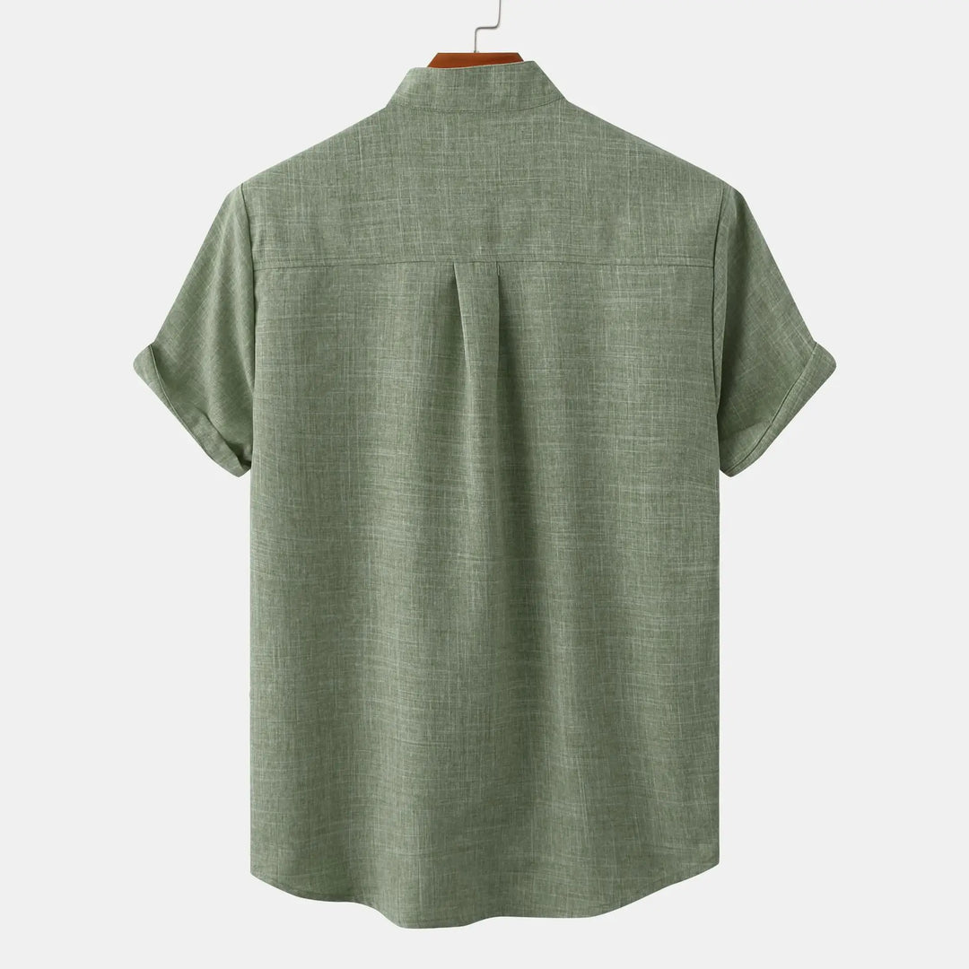 Herren Kurzarm Hemd Mit Stehkragen | Smart Casual Stil