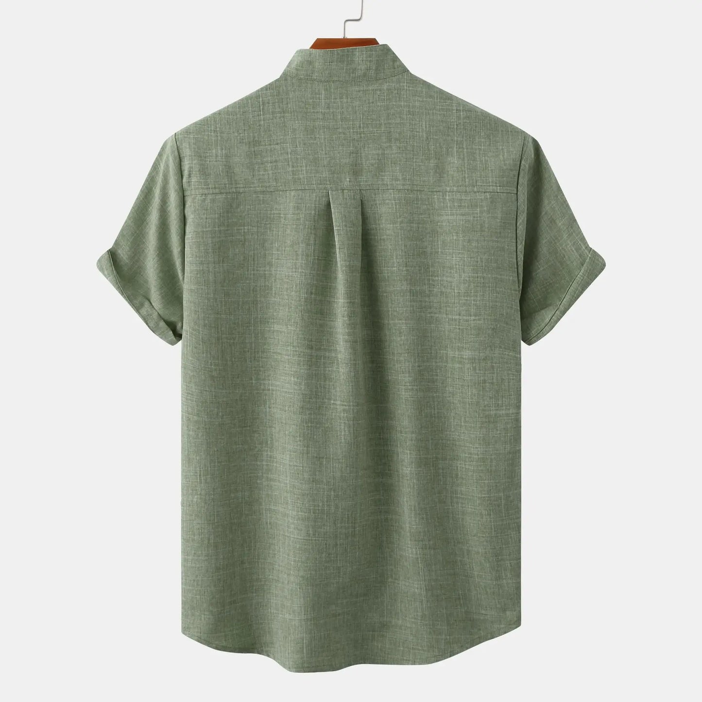 Pánská košile s krátkým rukávem a stojáčkem | Styl smart casual