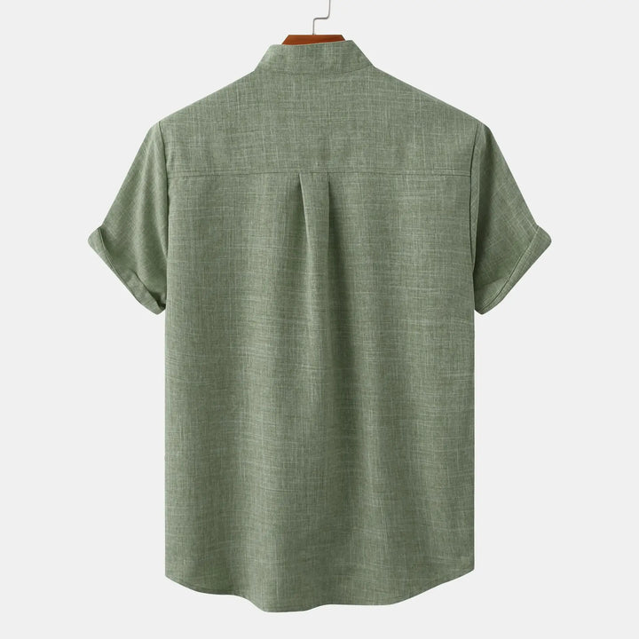 Herren Kurzarm Hemd Mit Stehkragen | Smart Casual Stil