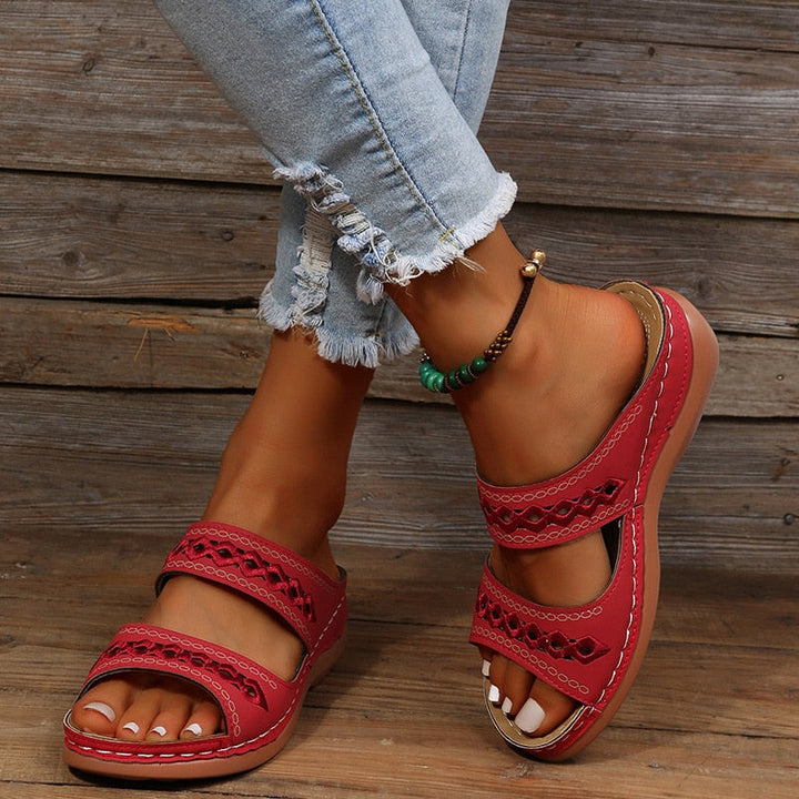 Damen Flache Riemensandalen | Mehrlagige Riemen