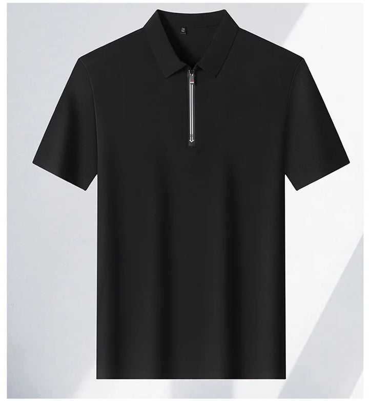 Herren Kurzarm Polo Shirt mit Half Zip | Freizeit