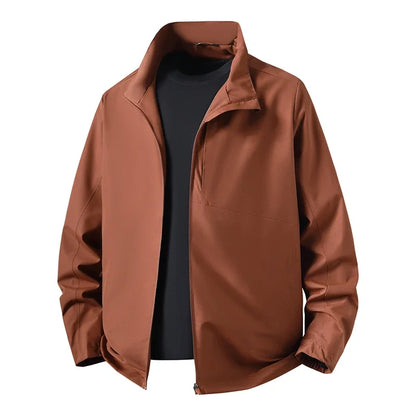 Giacca da uomo con collo alla coreana e chiusura lampo, manica lunga | Casual