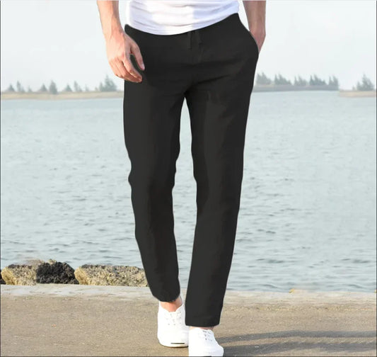 Męskie spodnie casual slim fit | Spodnie z prostą nogawką na co dzień