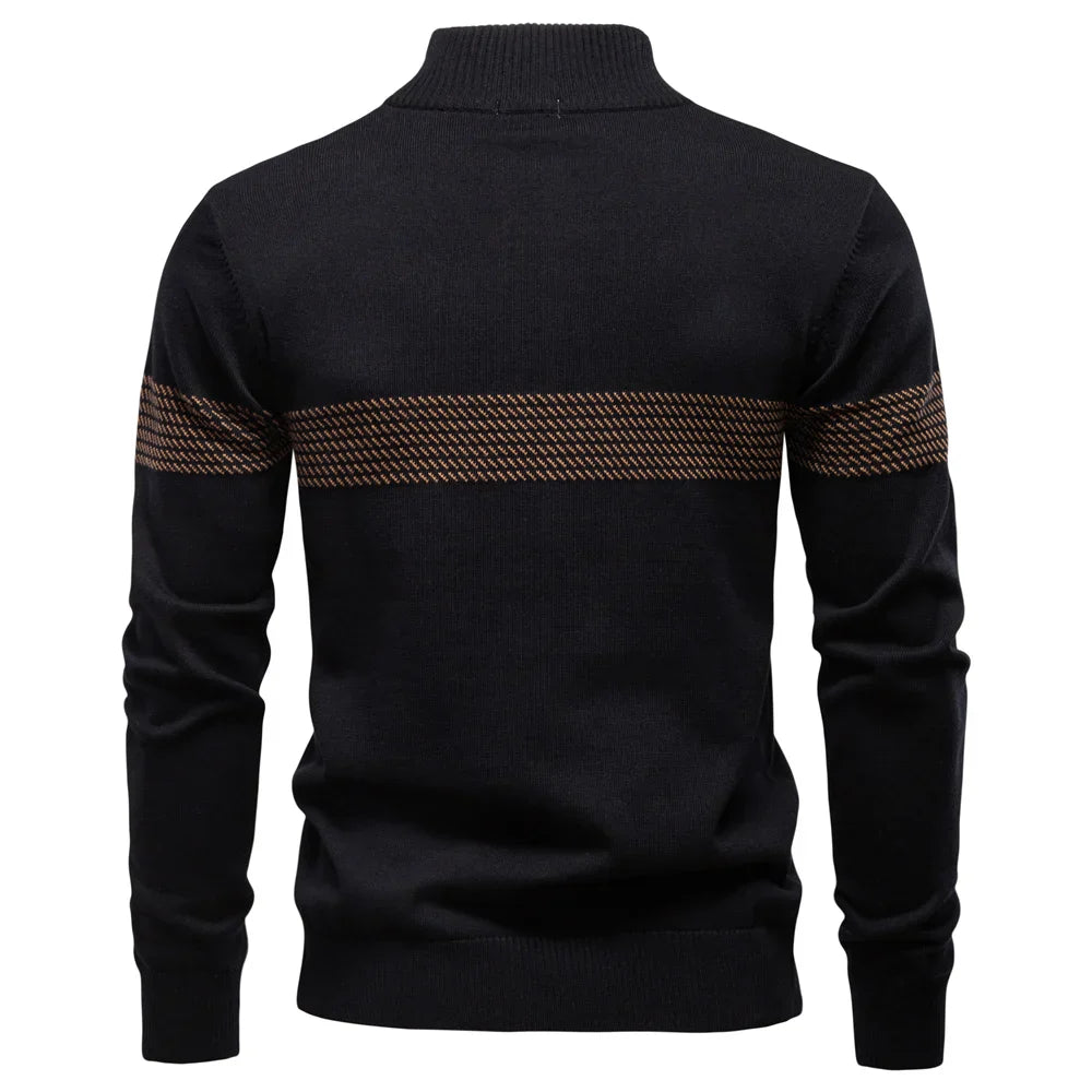 Pull homme à manches longues avec fermeture éclair 1/4 | Style décontracté chic