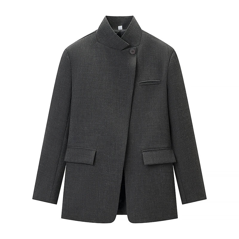 Damen Blazer Jacke Langarm Stehkragen Blazer Jacke | Casual