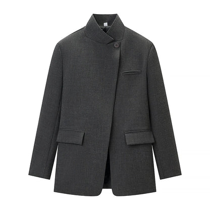 Blazer donna giacca manica lunga collo alla coreana blazer giacca | Casual