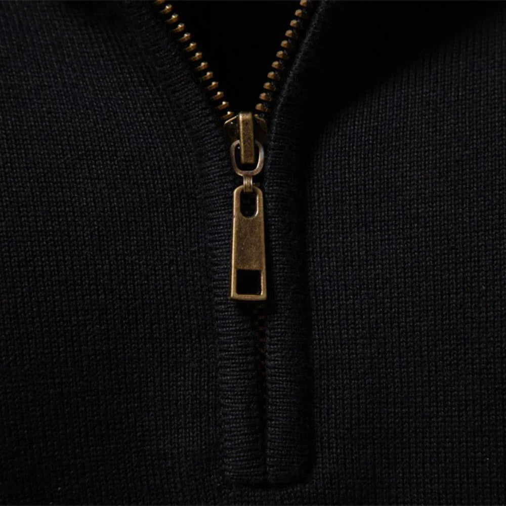 Pull homme à manches longues avec fermeture éclair 1/4 | Style décontracté chic