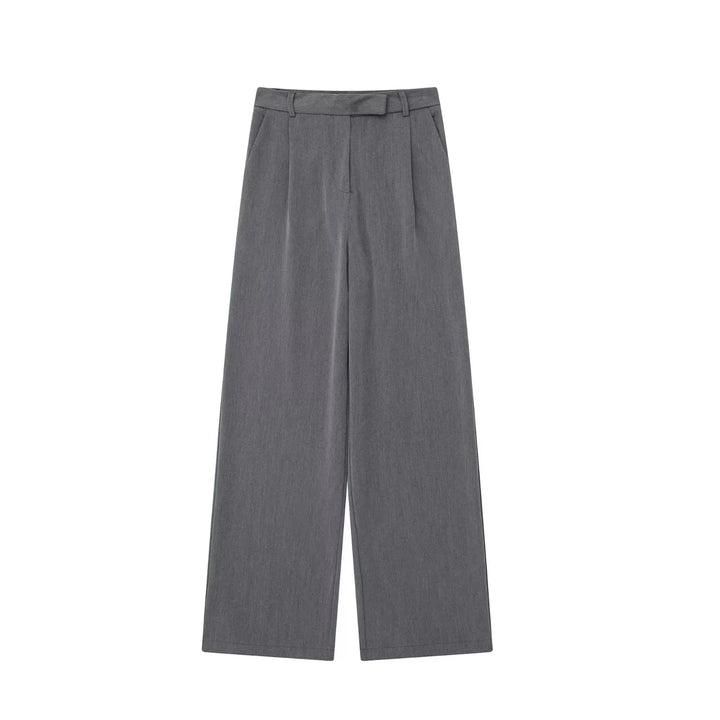 Damen High Waist Weite Hose Mit Falten Vorne | Volle Länge