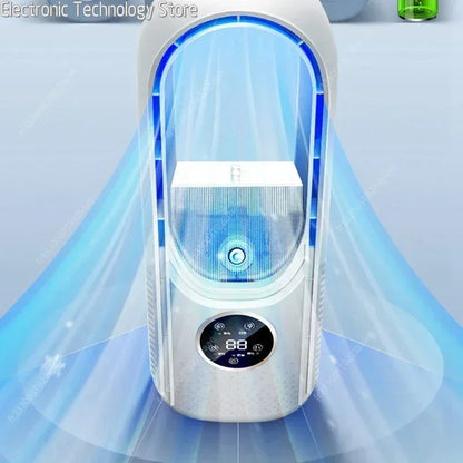 Tischventilator ohne Rotorblätter | 3-in-1 Luftkühlung, Luftreinigung & Ionisation | Modernes Design
