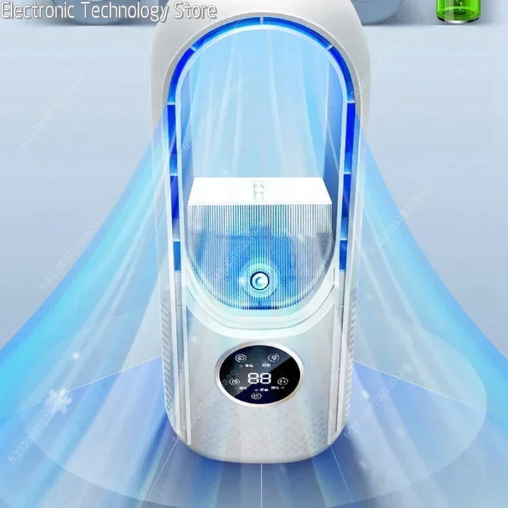 Tischventilator ohne Rotorblätter | 3-in-1 Luftkühlung, Luftreinigung & Ionisation | Modernes Design