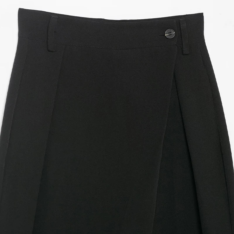 Damen High Waist Wickelhose Mit Weitem Bein Tailored Passform | Tailored Fit