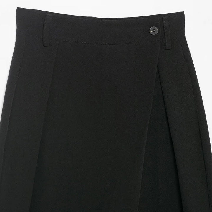 Damen High Waist Wickelhose Mit Weitem Bein Tailored Passform | Tailored Fit