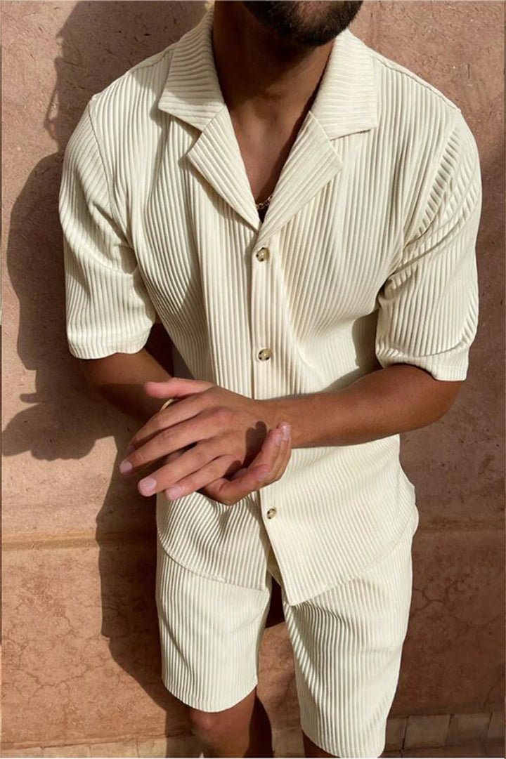 Herren-Cord-Set mit kurzen Ärmeln – Sommerlicher Komfort im stilvollen Look