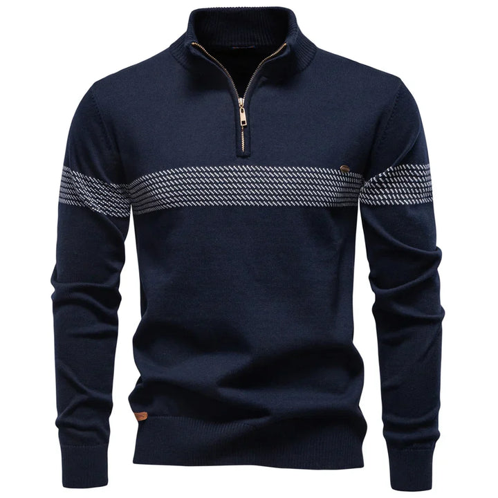 Pull homme à manches longues avec fermeture éclair 1/4 | Style décontracté chic