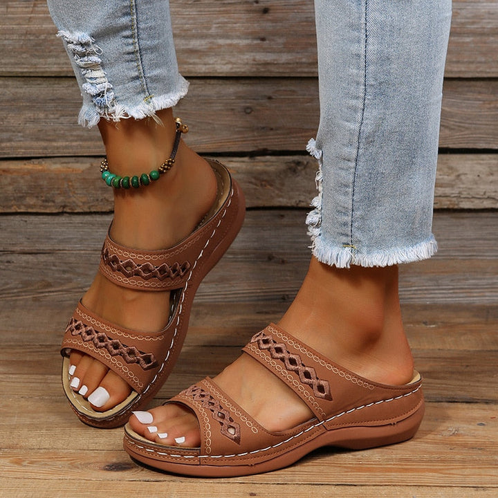 Damen Flache Riemensandalen | Mehrlagige Riemen