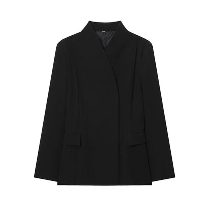 Blazer ajusté pour femme et pantalon à jambe droite ensemble deux pièces | Taille cintrée