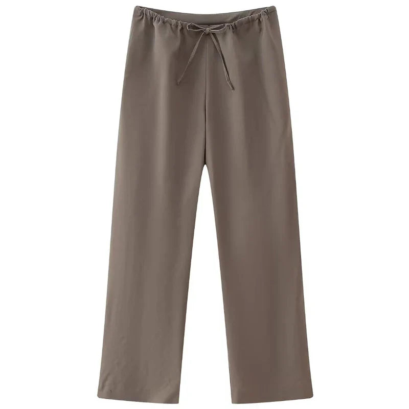 Damen Hosen Set | Zweiteiliges Outfit mit Halter Top | Gerade Hose | Moderner Alltagslook