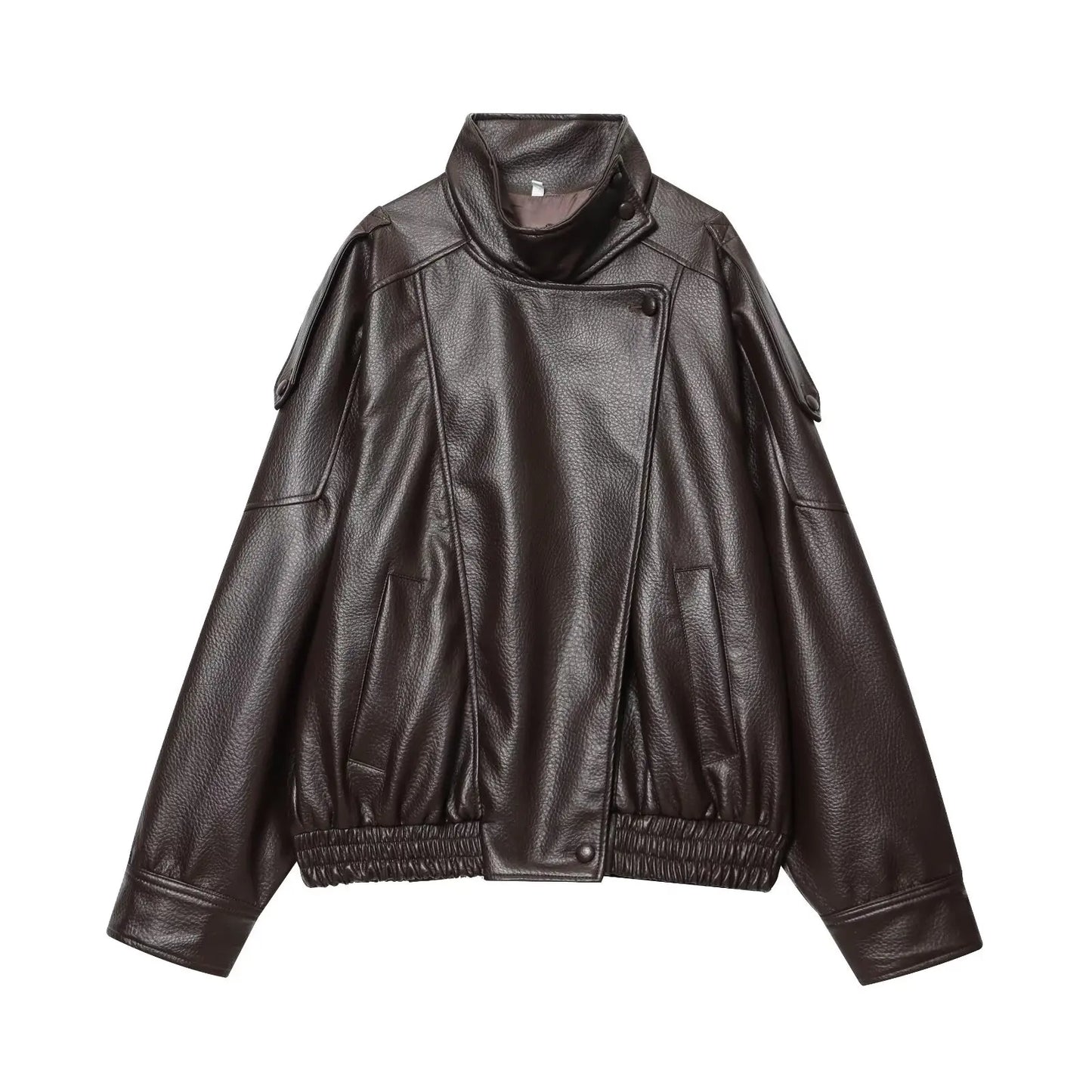 Women's Long-Sleeve Stand-Collar Zip Jacket | Oversize
