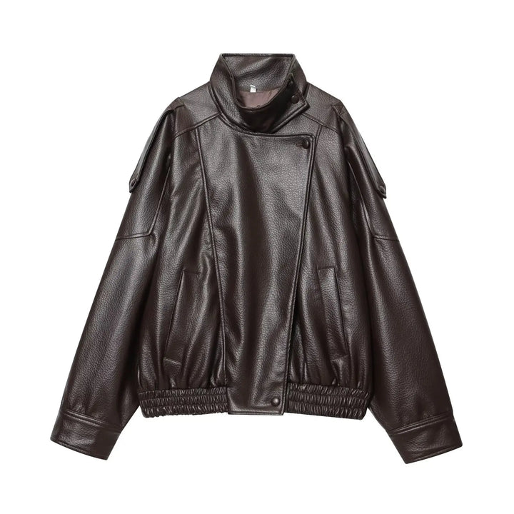Veste femme à manches longues col montant avec fermeture éclair | Oversize
