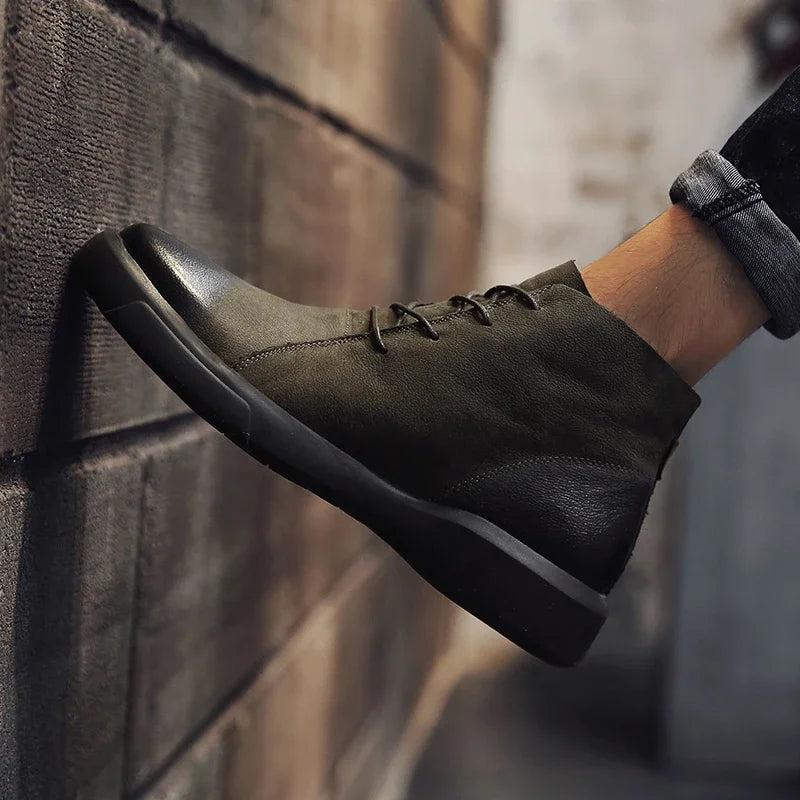 Pánské šněrovací boty s kulatou špičkou | Moderní městský styl