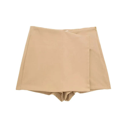 Women's High Waist Solid Color Fitted Cut Shorts | Mini