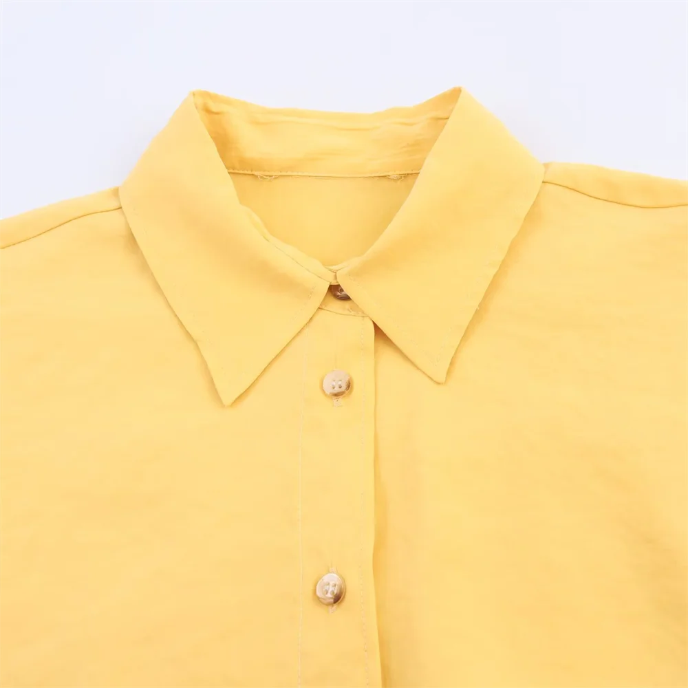 Damen Knopf Hemd Kragen Langarm | Oversize