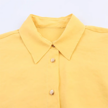 Camicia donna con colletto a bottoni manica lunga | Oversize