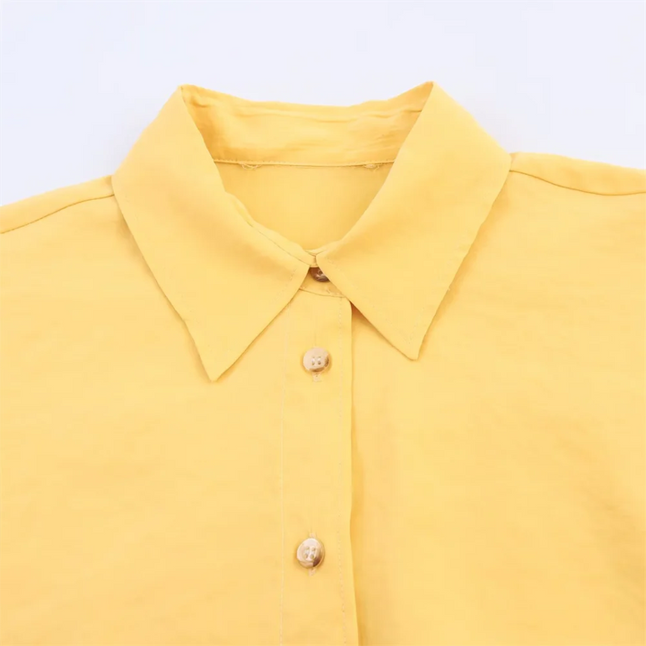 Damen Knopf Hemd Kragen Langarm | Oversize