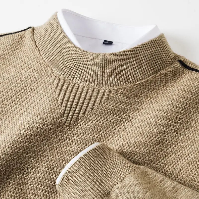 Men's Long Sleeve Textured Sweater | Classic Style