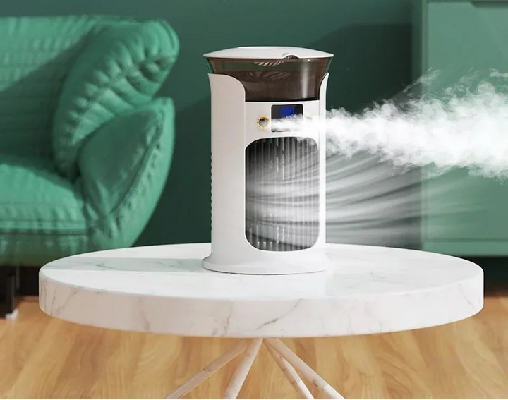 Mini USB Tischventilator mit Sprühnebel und Licht