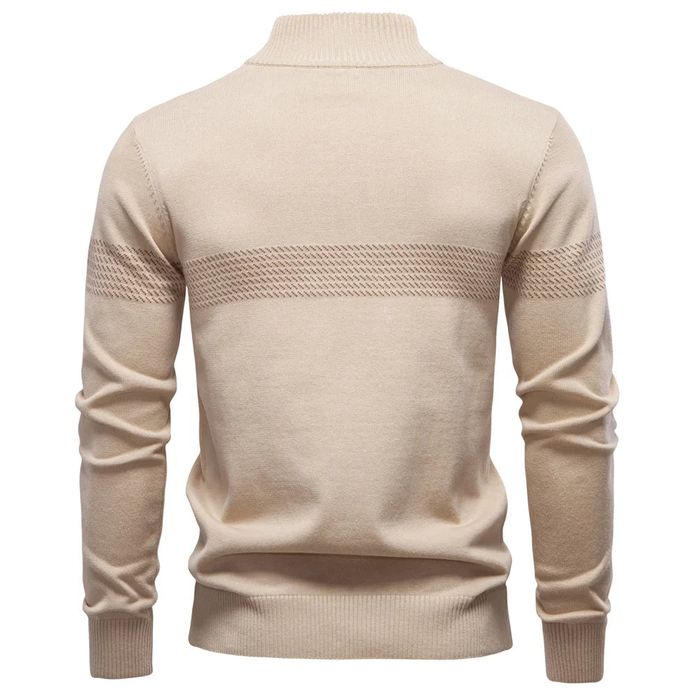 Pull homme à manches longues avec fermeture éclair 1/4 | Style décontracté chic