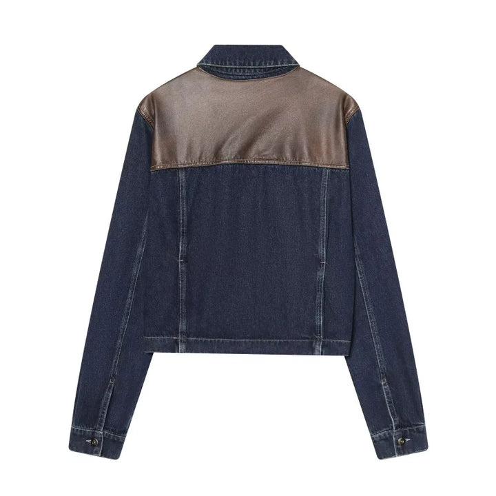 Damen Zweiteiler Set | Regular Fit Set | Cropped Jacke und Weite Jeans | Moderner Streetwear Stil