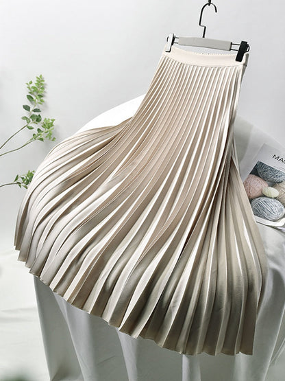 Gonna midi da donna con vita strutturata | Pieghe fluide
