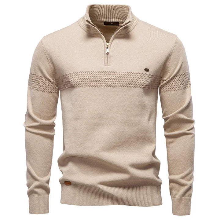 Pull homme à manches longues avec fermeture éclair 1/4 | Style décontracté chic