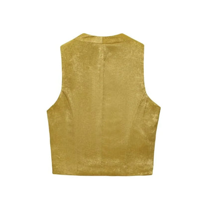 Ensemble deux pièces pour femme | Coupe régulière | Gilet à col en V et pantalon ample | Style élégant smart casual