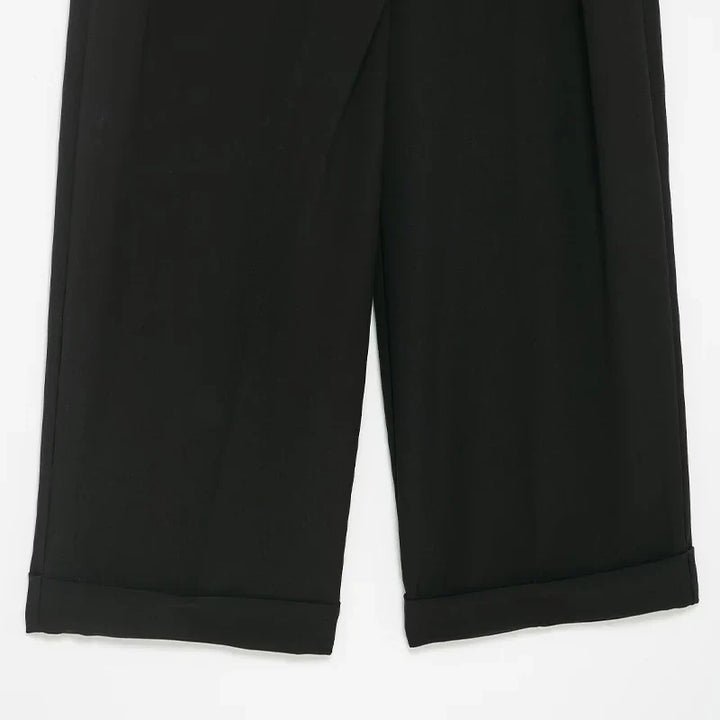 Damen High Waist Wickelhose Mit Weitem Bein Tailored Passform | Tailored Fit