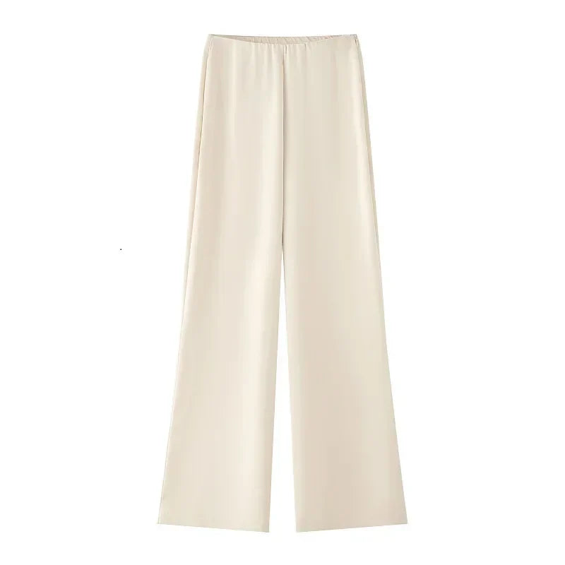 Damen Hosen Set | Zweiteiliges Outfit mit Bandeau Top | Fliessende Silhouette | Moderner Sommerlook