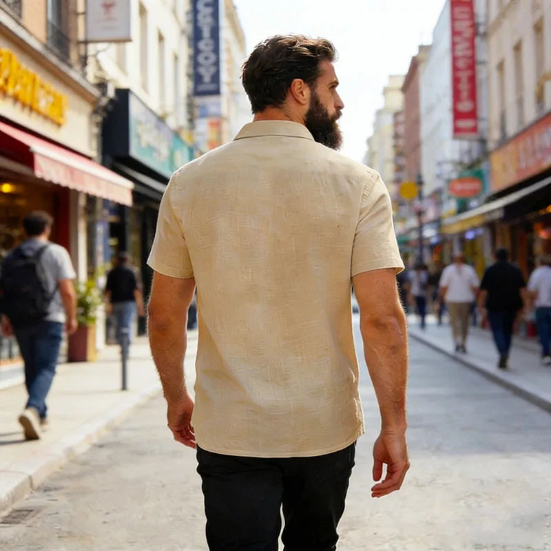 Herren Kurzarm Hemd Mit Knopfleiste Kragen | Mit Kragen