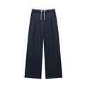 Damen High Waist Hose Mit Kordelzug Geradem Bein Casual Stil | Volle Länge