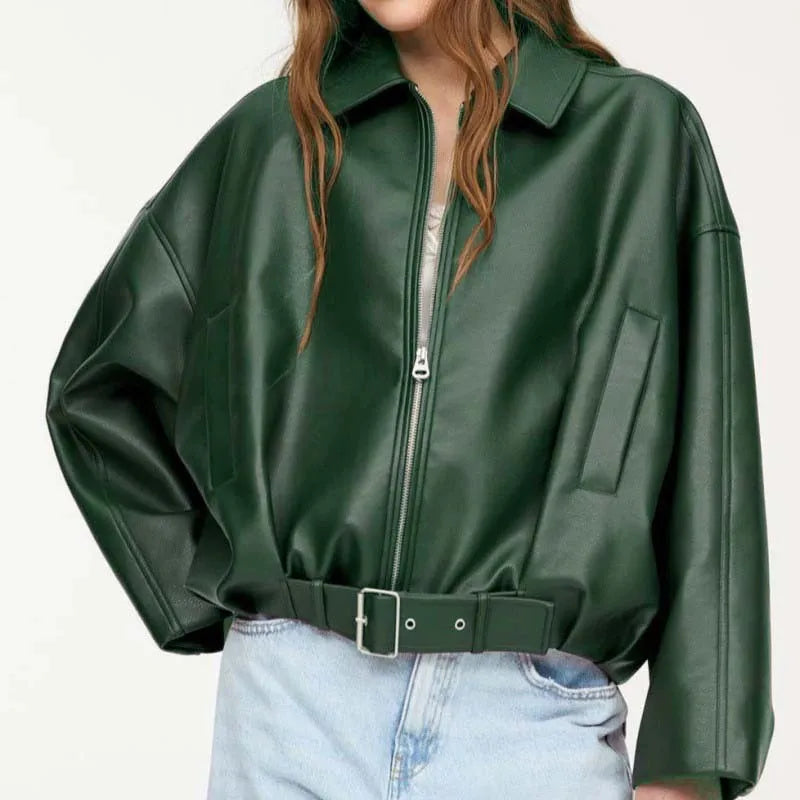 Damen Reißverschluss Kragen Jacke Langarm | Oversize