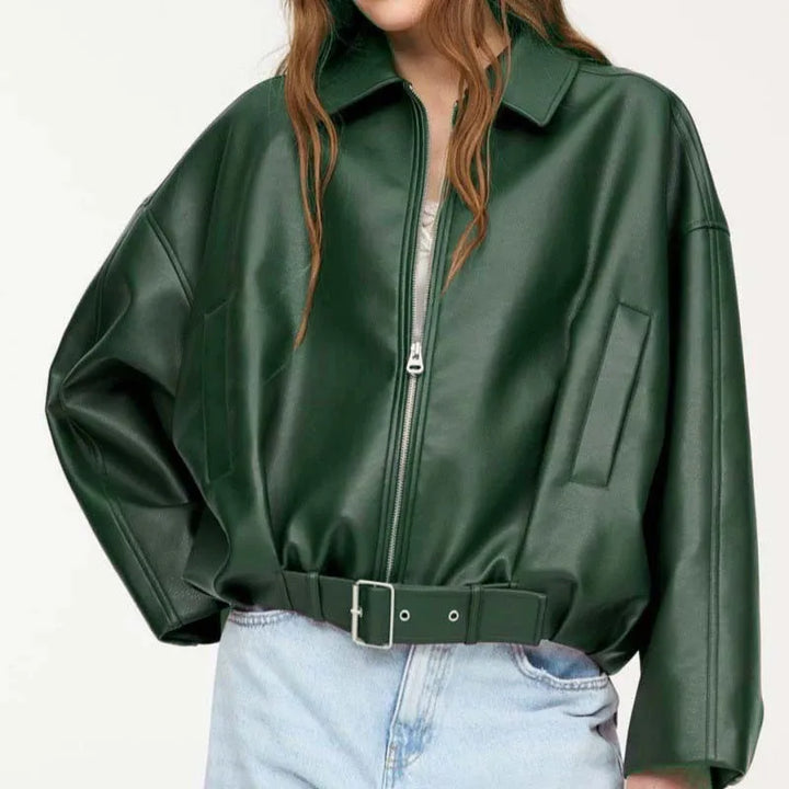 Damen Reißverschluss Kragen Jacke Langarm | Oversize