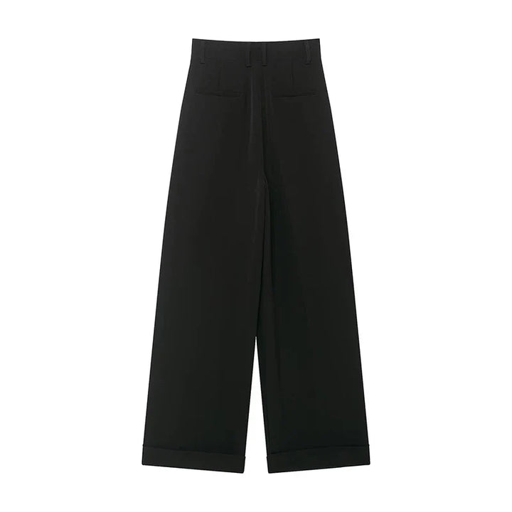 Damen High Waist Wickelhose Mit Weitem Bein Tailored Passform | Tailored Fit