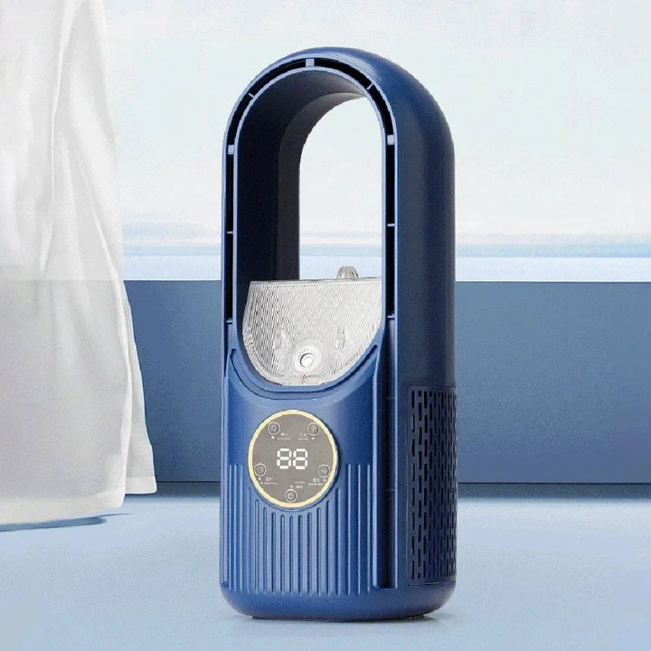 Tragbarer USB Luftkühler | 3-in-1 Turbinenloser Ventilator | Luftbefeuchter mit Timer | Kompaktes Design