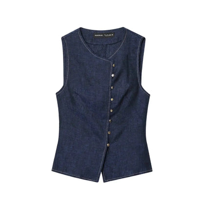 Dámská dvoudílná souprava | Regular Fit | Vesta bez rukávů a široké kalhoty | Moderní smart casual styl